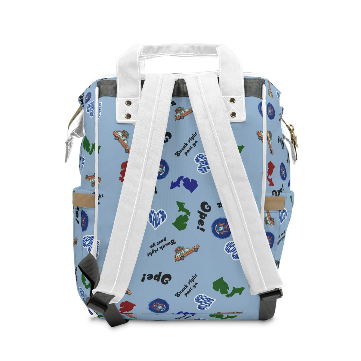 Light blue Michigander Multifunctional Diaper Backpack Bags La Vie Bien Light blue Michigander Multifunctional Diaper Backpack