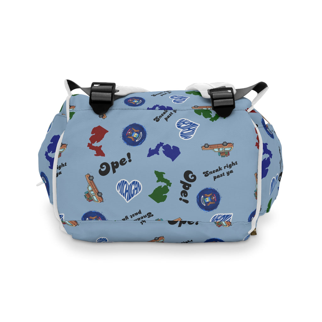 Light blue Michigander Multifunctional Diaper Backpack Bags La Vie Bien Light blue Michigander Multifunctional Diaper Backpack