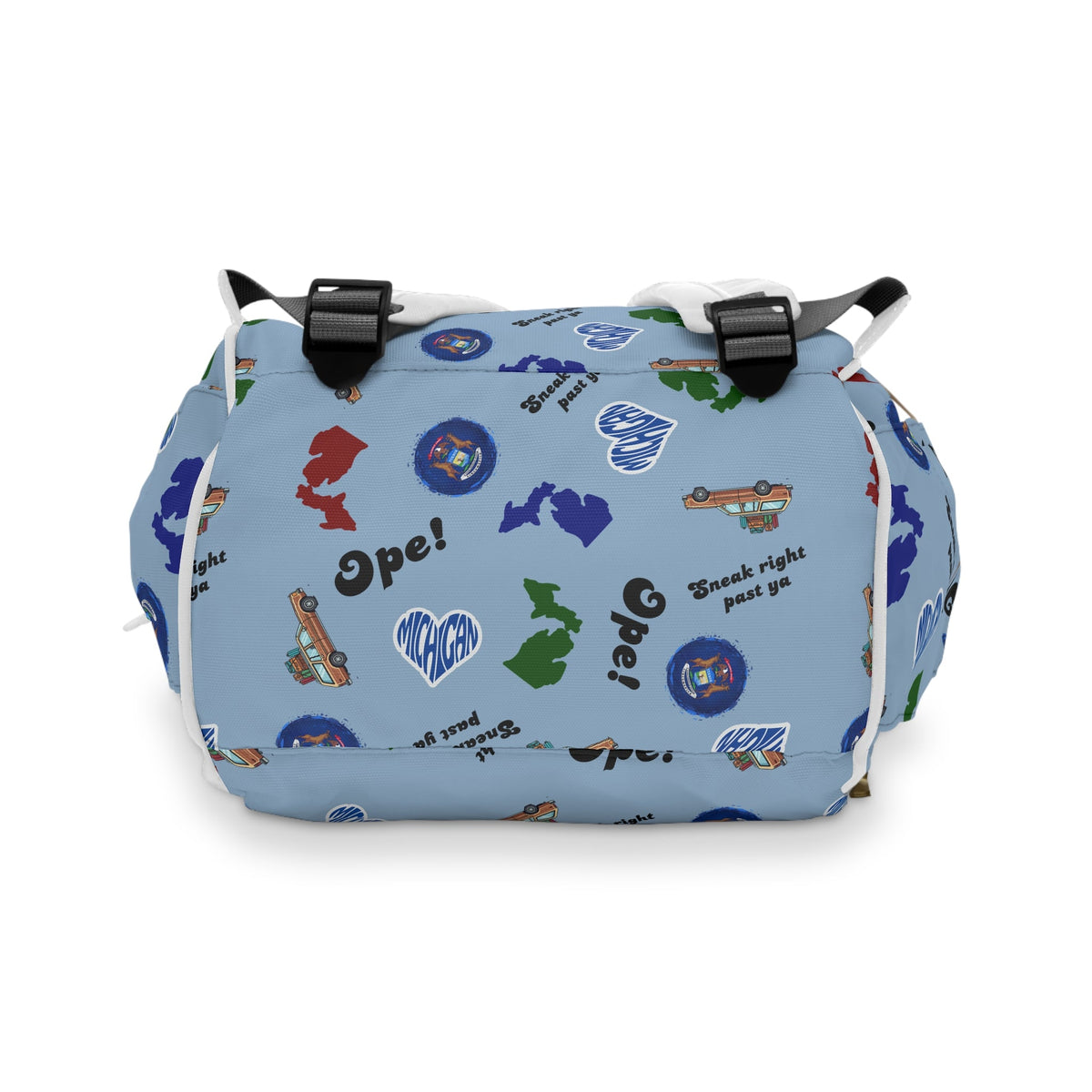 Light blue Michigander Multifunctional Diaper Backpack Bags La Vie Bien Light blue Michigander Multifunctional Diaper Backpack