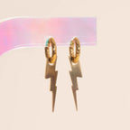 Lightning Bolt Huggie Hoop Charms by Oh Clementine
