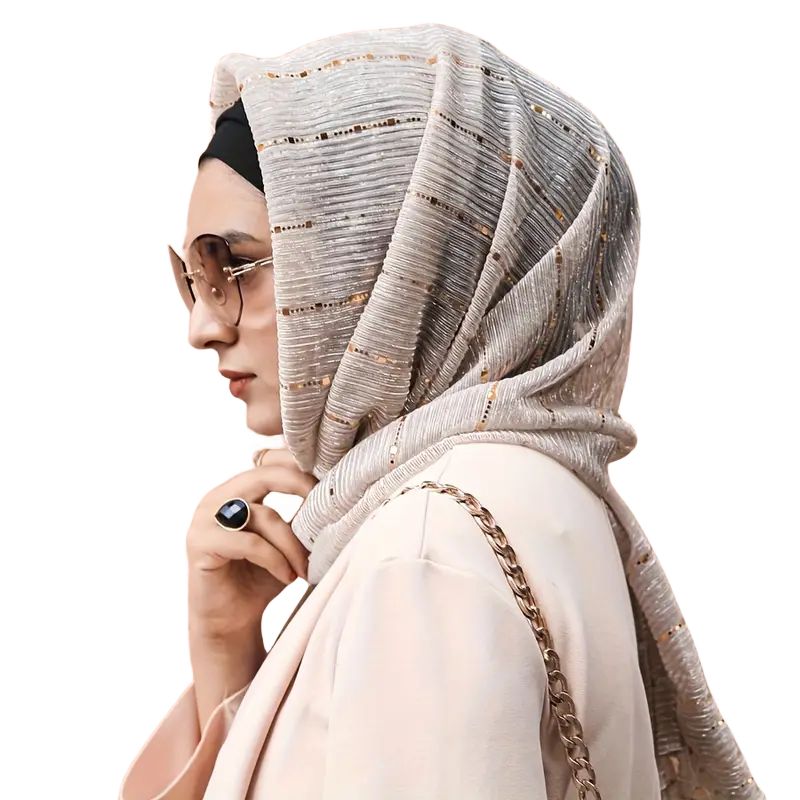 Lightweight Metallic Sequins Soft Head Scarf Shawl M32 Scarf La Vie Bien Lightweight Metallic Sequins Soft Head Scarf Shawl M32