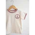 Lilac Peace Embroidered Ringer for Kids by Polished Prints