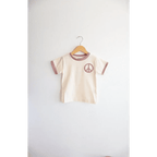 Lilac Peace Embroidered Ringer for Kids by Polished Prints