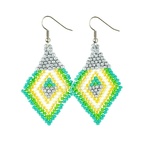 Lily Seed Bead Diamond Earrings - Guatemala Jewelry La Vie Bien Lily Seed Bead Diamond Earrings - Guatemala