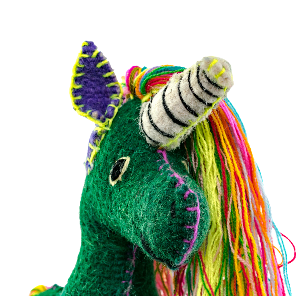Lily the Unicorn: Repurposed Wool Boho Decor - Mexico Decor La Vie Bien Lily the Unicorn: Repurposed Wool Boho Decor - Mexico