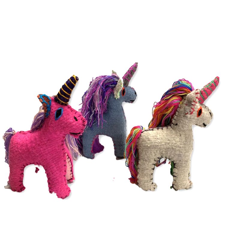Lily the Unicorn: Repurposed Wool Boho Decor - Mexico Decor La Vie Bien Lily the Unicorn: Repurposed Wool Boho Decor - Mexico