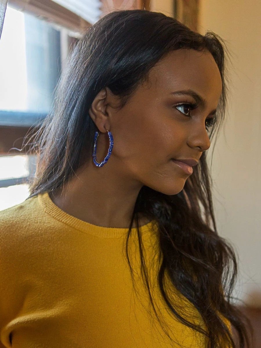 Limited Edition Iris Ceramic Hoop Earrings