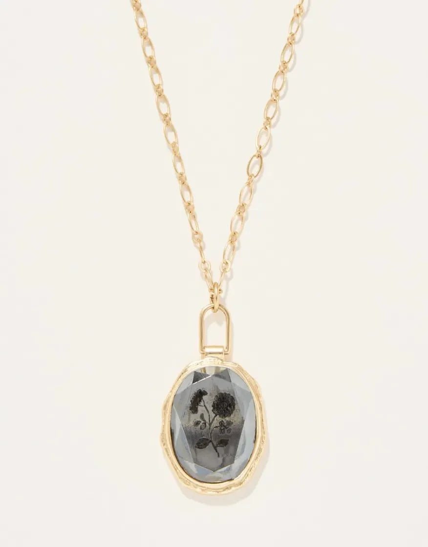 Linden Necklace 30" Carver Hematite Jewelry La Vie Bien Linden Necklace 30" Carver Hematite