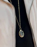 Linden Necklace 30" Carver Hematite Jewelry La Vie Bien Linden Necklace 30" Carver Hematite