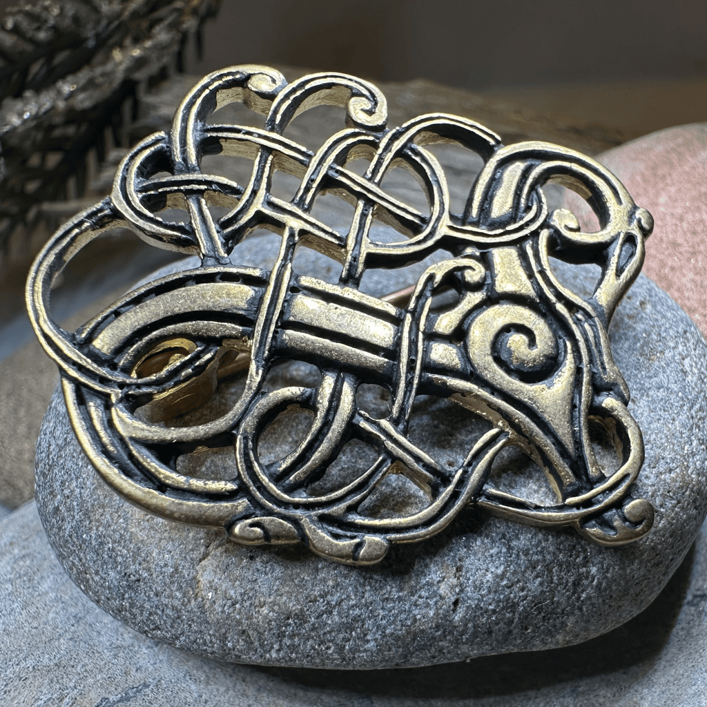 Lindholm Hoeje Celtic Viking Brooch - Bronze Historical Reproduction Pin Brooch La Vie Bien Lindholm Hoeje Celtic Viking Brooch - Bronze Historical Reproduction Pin