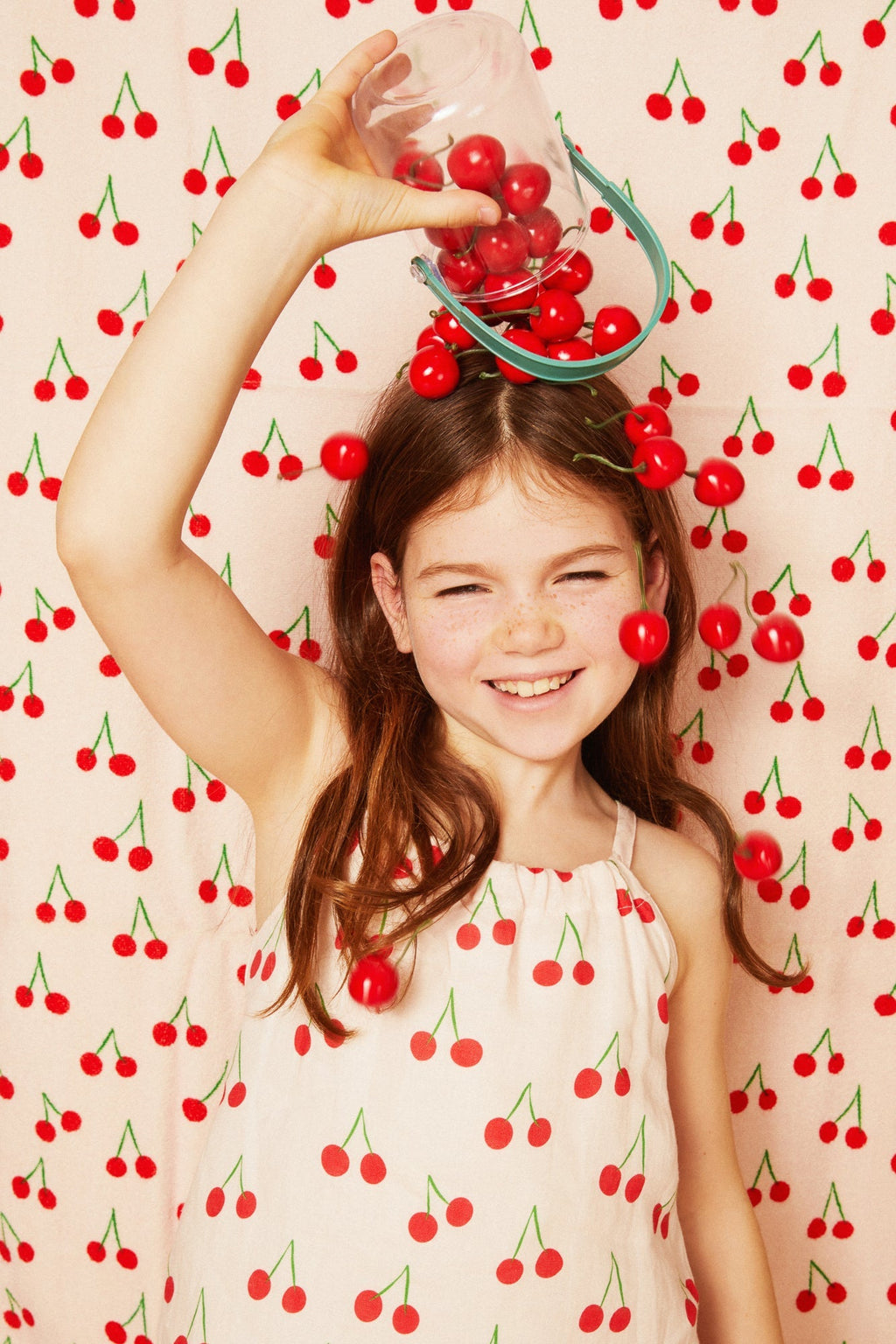 Linen Cherry Strappy Kid Dress Dresses La Vie Bien Linen Cherry Strappy Kid Dress