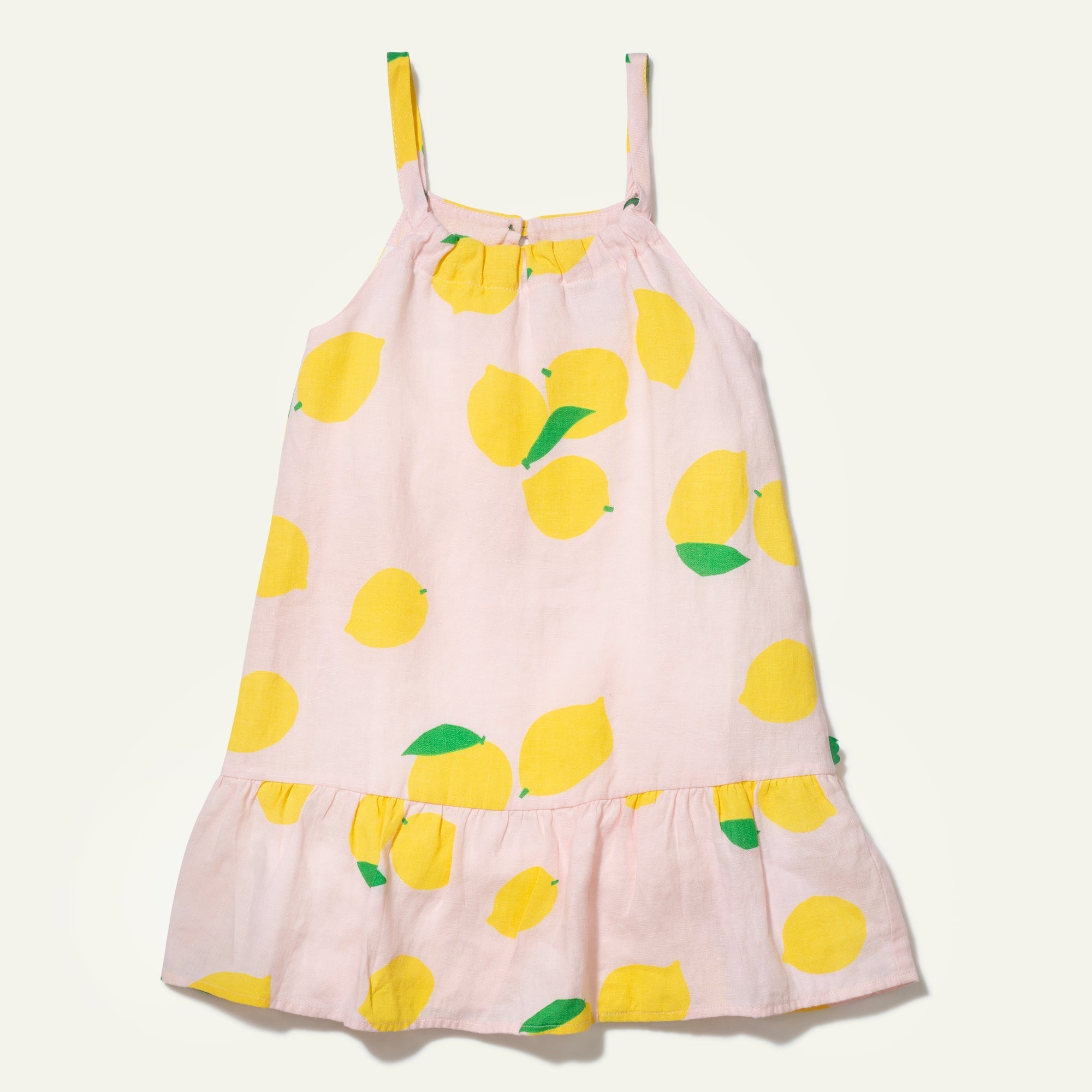 Linen Lemon Strappy Kid Dress Dresses La Vie Bien Linen Lemon Strappy Kid Dress