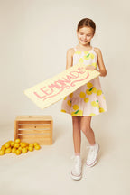 Linen Lemon Strappy Kid Dress Dresses La Vie Bien Linen Lemon Strappy Kid Dress