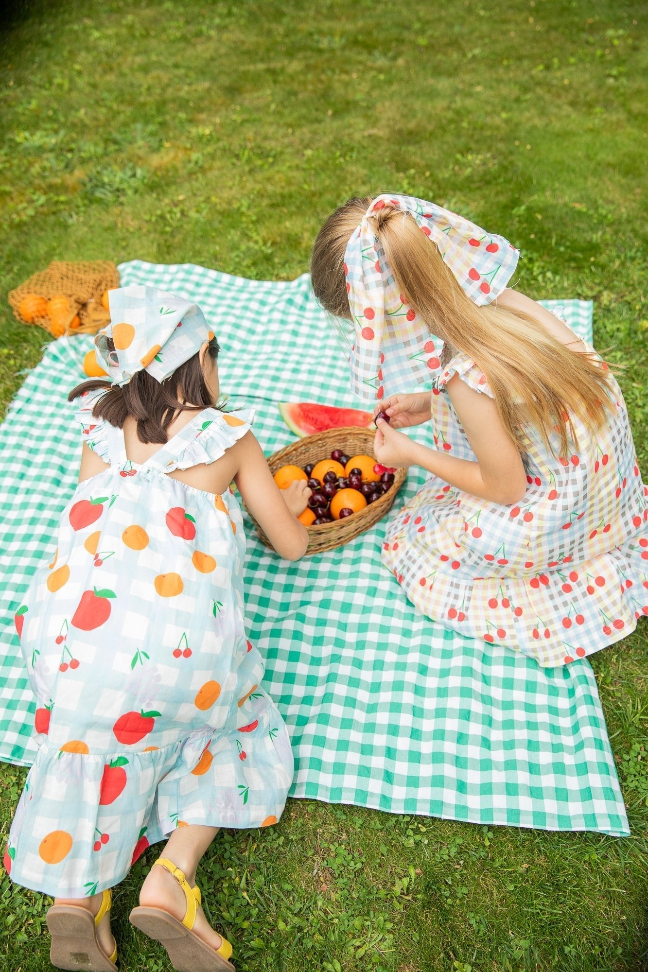 Linen Picnic Kid Ruffle Dress Dresses La Vie Bien Linen Picnic Kid Ruffle Dress