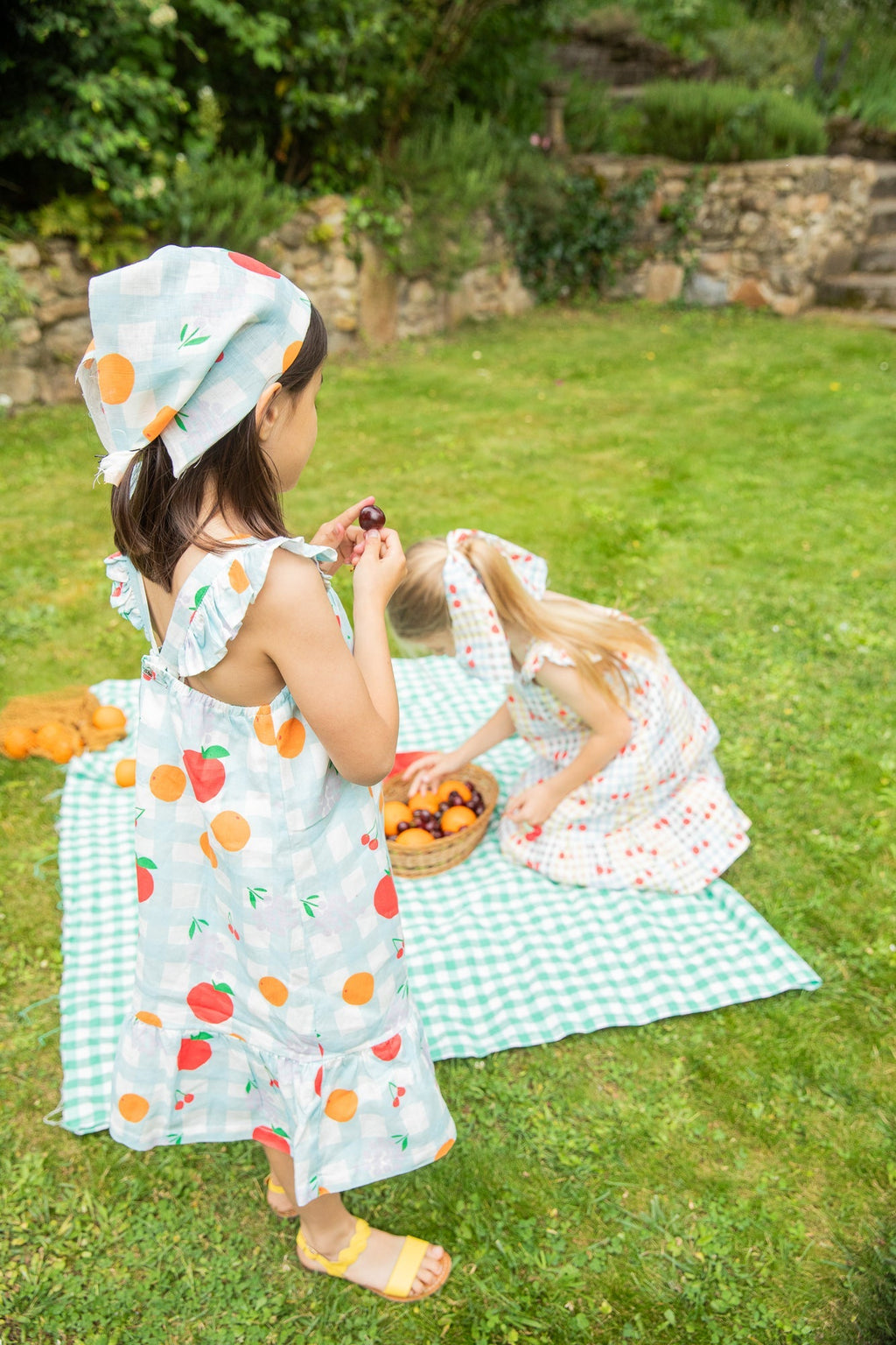 Linen Picnic Kid Ruffle Dress Dresses La Vie Bien Linen Picnic Kid Ruffle Dress