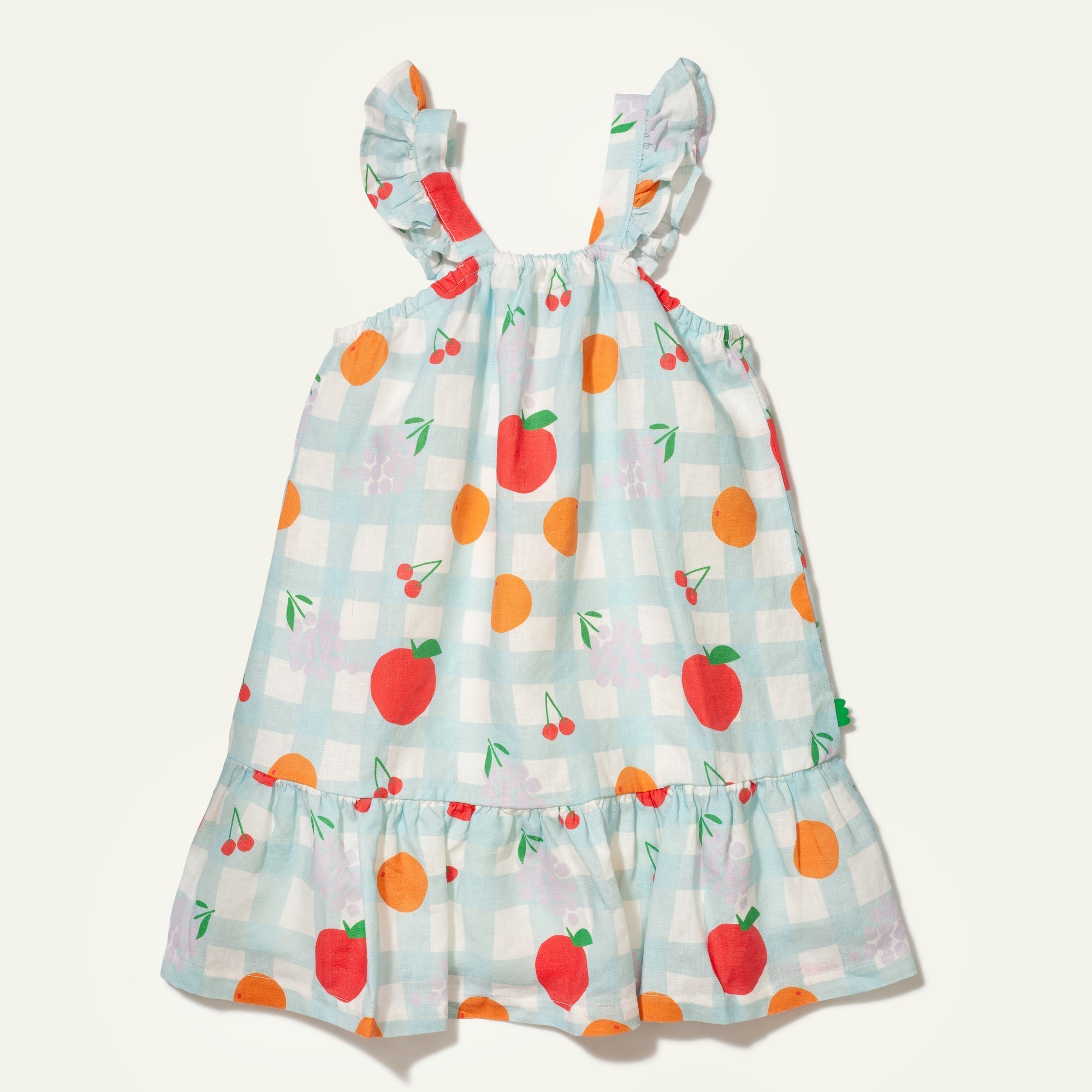 Linen Picnic Kid Ruffle Dress Dresses La Vie Bien Linen Picnic Kid Ruffle Dress