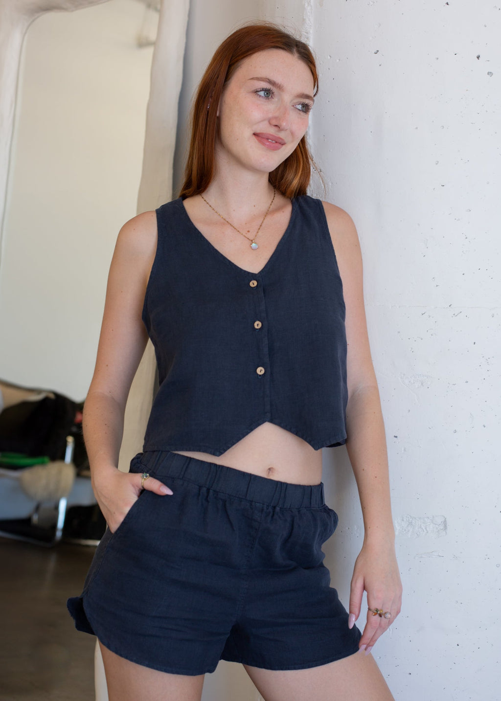 Linen Pull-On Shorts