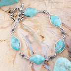 Linked Blue Turquoise and Sterling Silver Bracelet by Barse Jewelry