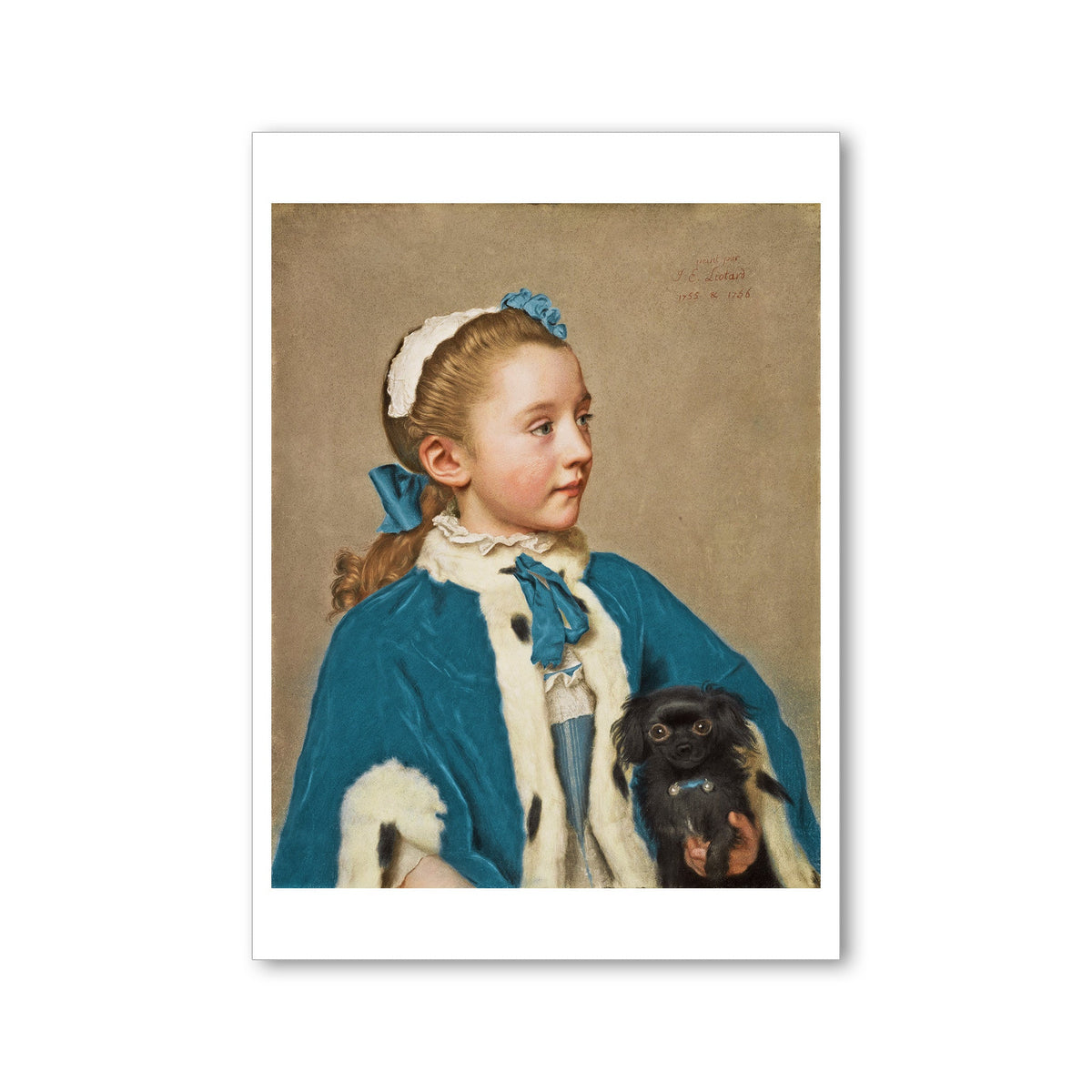 Liotard - Portrait of Maria Frederike at Age Seven - Postcard STATIONERY La Vie Bien Liotard - Portrait of Maria Frederike at Age Seven - Postcard