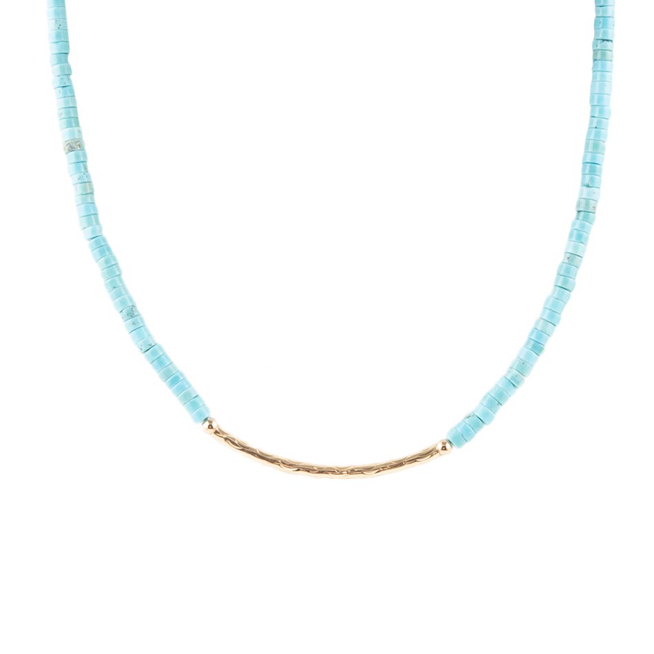Little Bit Turquoise Golden Bar Necklace