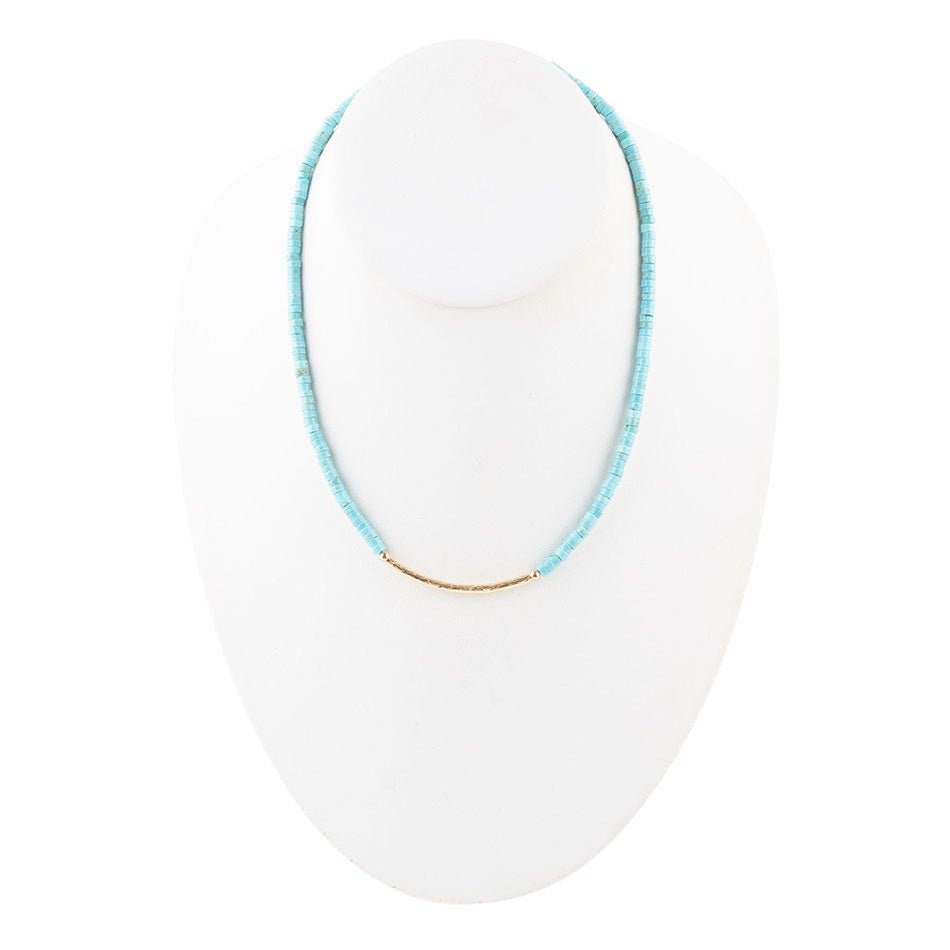 Little Bit Turquoise Golden Bar Necklace