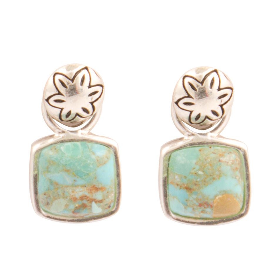 Little Bits Blue Turquoise Post Sterling Silver Earrings Earrings La Vie Bien Little Bits Blue Turquoise Post Sterling Silver Earrings