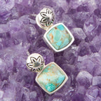 Little Bits Blue Turquoise Post Sterling Silver Earrings Earrings La Vie Bien Little Bits Blue Turquoise Post Sterling Silver Earrings