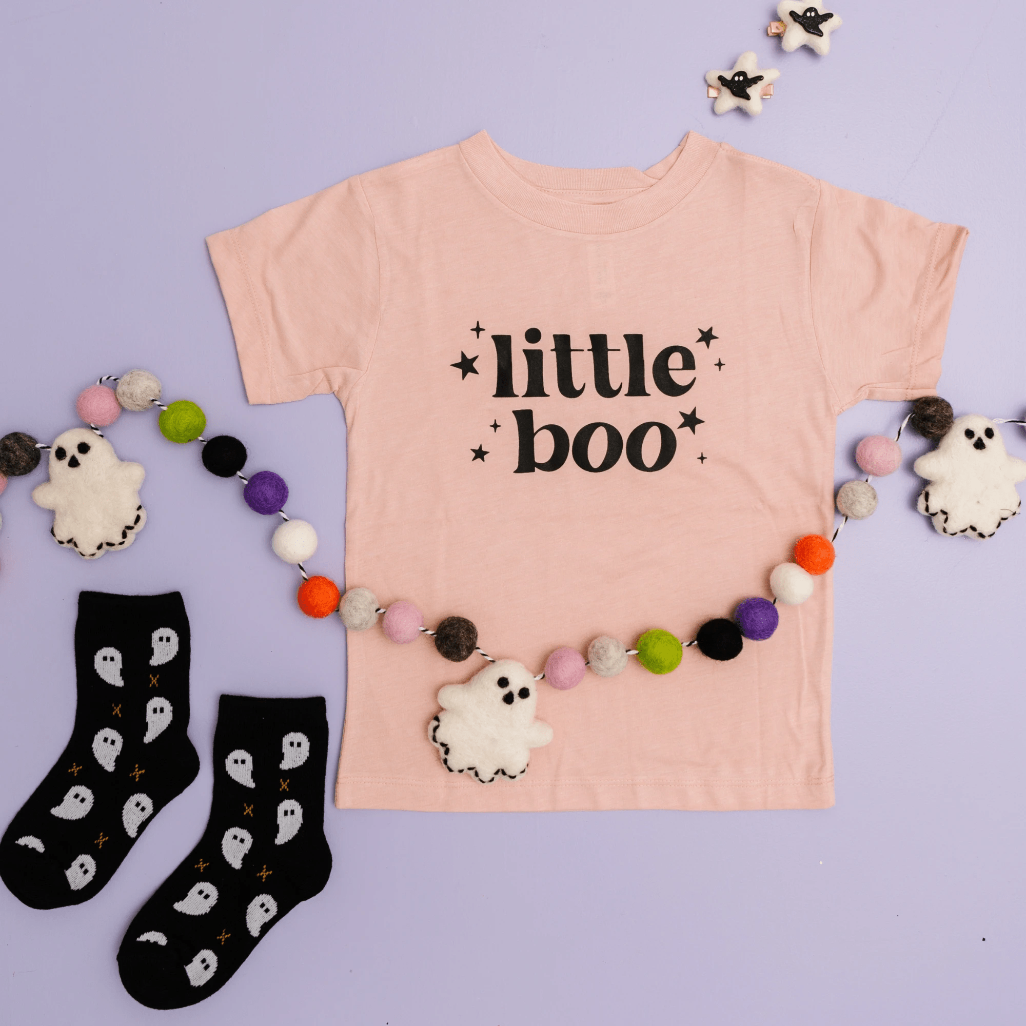 Little Boo toddler and youth tee shirt, Halloween collection by Benny and Ray Apparel
