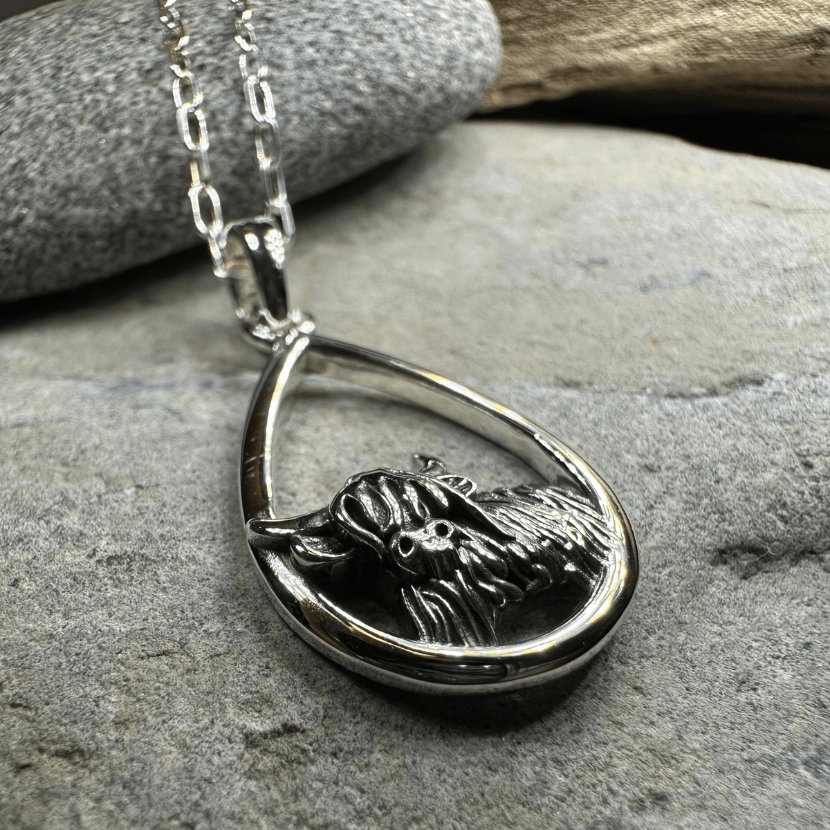 Little Hamish Highland Cow Necklace in Sterling Silver Pendant La Vie Bien Little Hamish Highland Cow Necklace in Sterling Silver