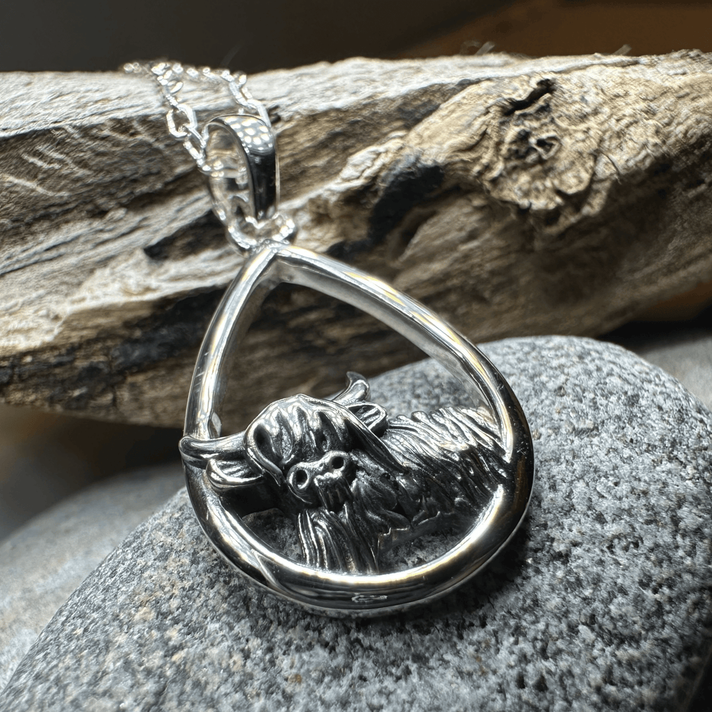 Little Hamish Highland Cow Necklace in Sterling Silver Pendant La Vie Bien Little Hamish Highland Cow Necklace in Sterling Silver