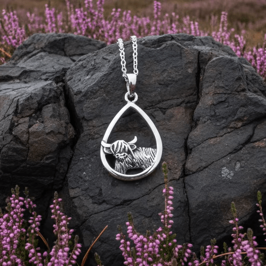 Little Hamish Highland Cow Necklace in Sterling Silver Pendant La Vie Bien Little Hamish Highland Cow Necklace in Sterling Silver
