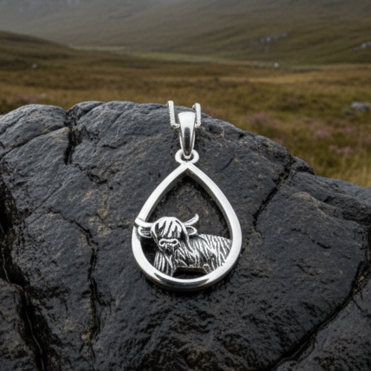 Little Hamish Highland Cow Necklace in Sterling Silver Pendant La Vie Bien Little Hamish Highland Cow Necklace in Sterling Silver