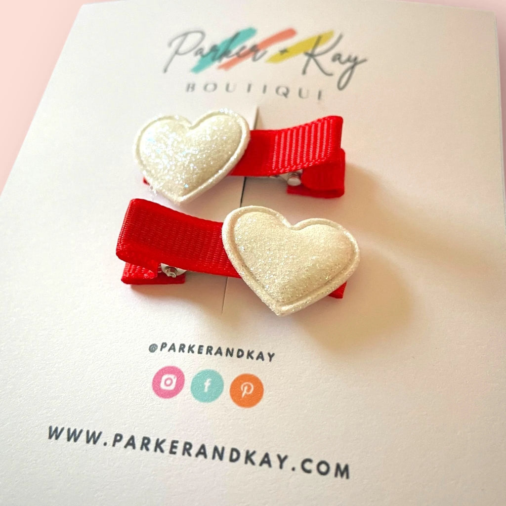 Little Heart Hair Clips by Parker + Kay Creative