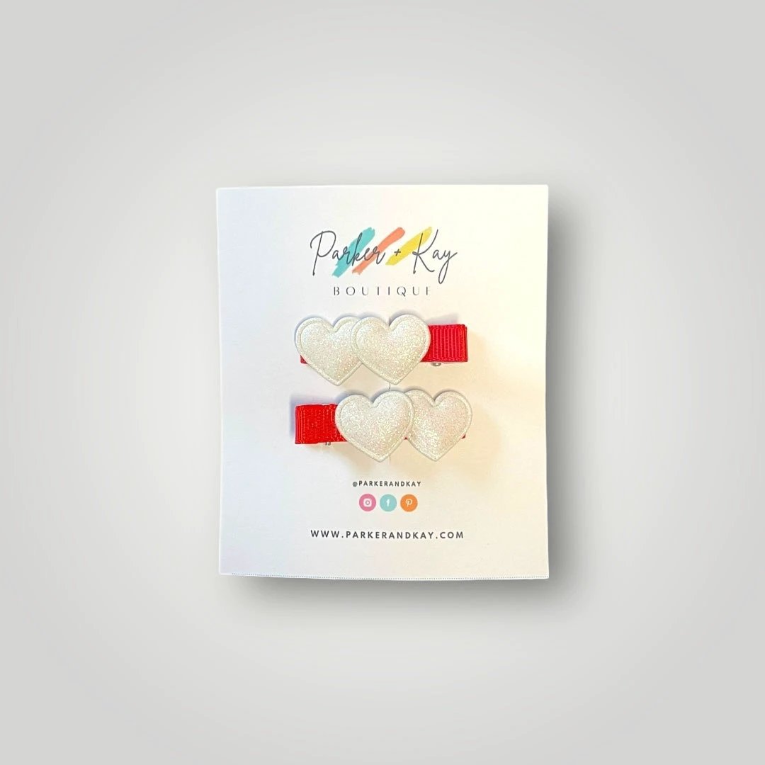 Little Heart Hair Clips by Parker + Kay Creative