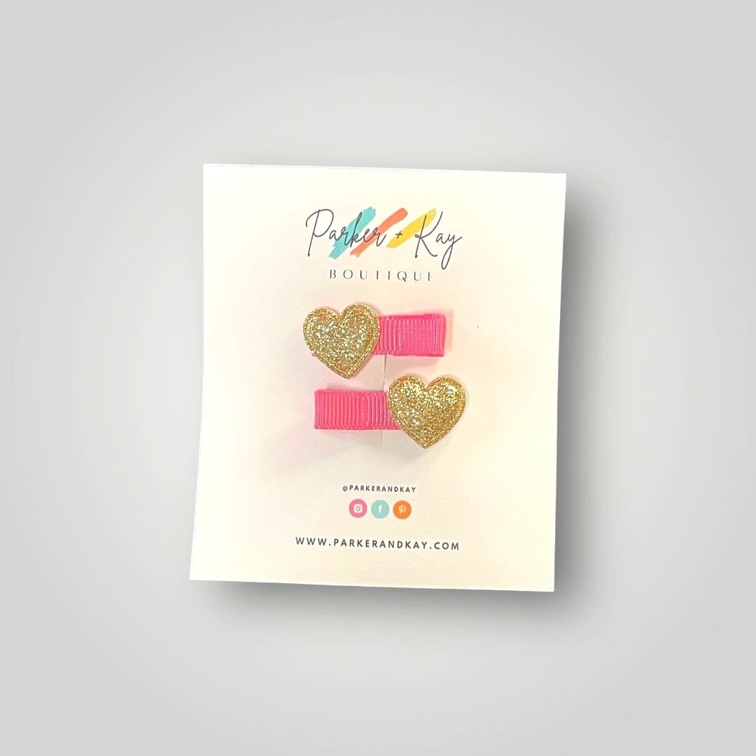 Little Heart Hair Clips by Parker + Kay Creative