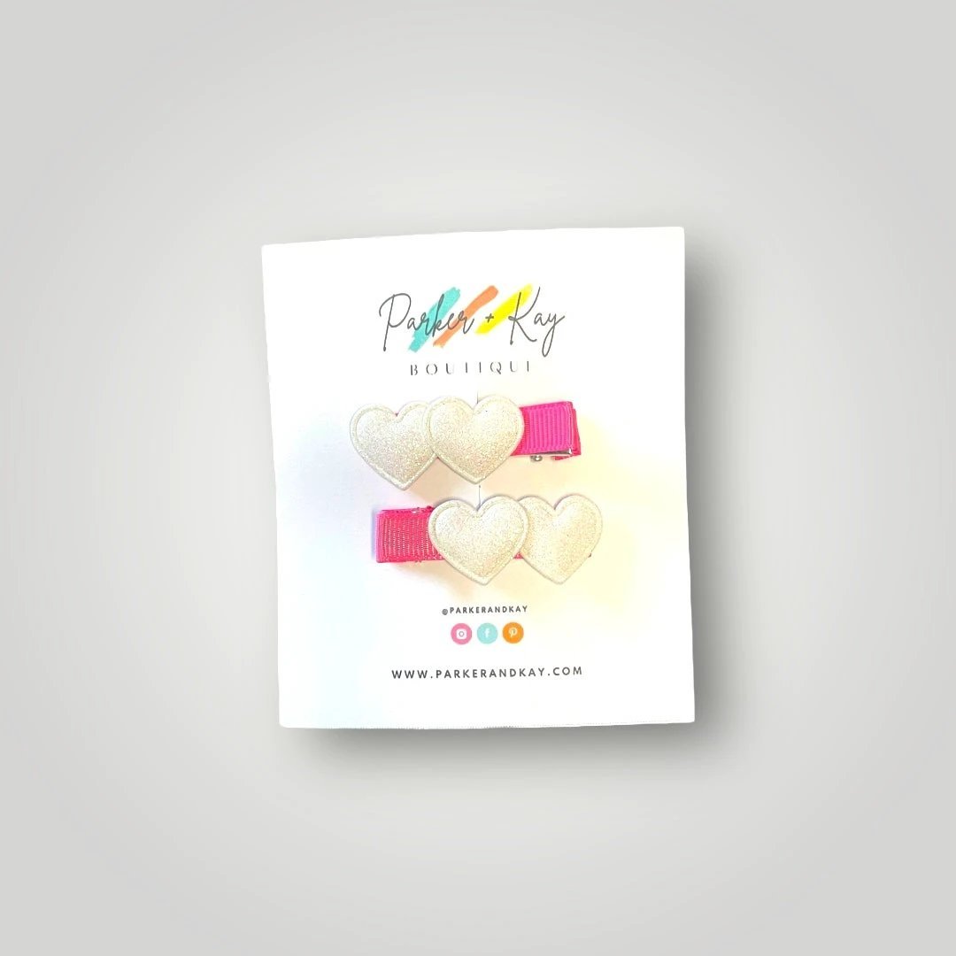 Little Heart Hair Clips by Parker + Kay Creative