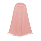 Little Muslimah Girls Dress & Hijab Set with Pom-Pom Trim (MKG028)