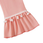 Little Muslimah Girls Dress & Hijab Set with Pom-Pom Trim (MKG028)