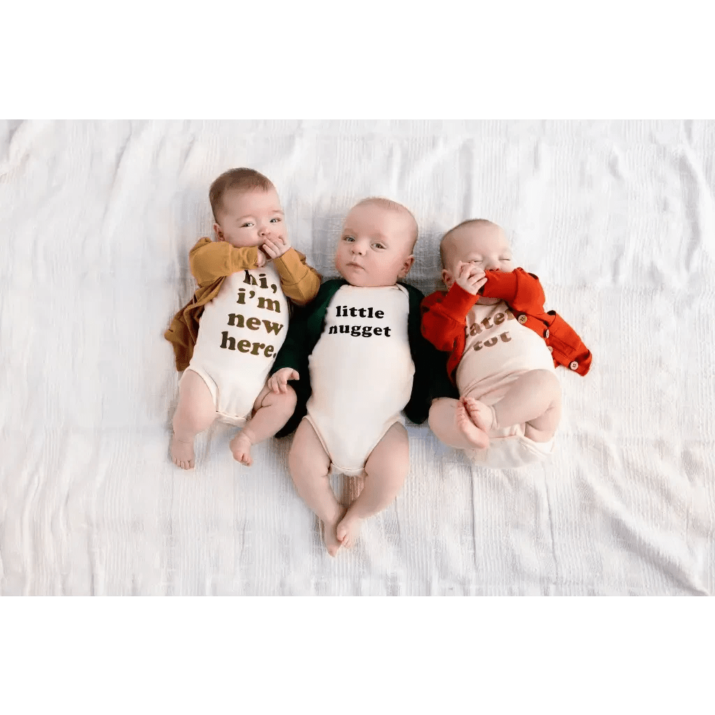 Little Nugget Organic Cotton Baby Bodysuit by Polished Prints