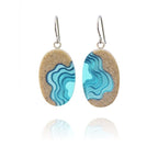 Littoral Oval Earrings – Aqua & Ultramarine Resin Coastal Drops La Vie Bien Littoral Oval Earrings – Aqua & Ultramarine Resin Coastal Drops