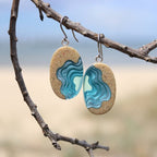 Littoral Oval Earrings – Aqua & Ultramarine Resin Coastal Drops La Vie Bien Littoral Oval Earrings – Aqua & Ultramarine Resin Coastal Drops