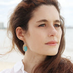 Littoral Oval Earrings – Aqua & Ultramarine Resin Coastal Drops La Vie Bien Littoral Oval Earrings – Aqua & Ultramarine Resin Coastal Drops
