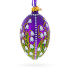 1898 Lilies Of The Valley In Purple Royal Egg Glass Ornament 4 Inches