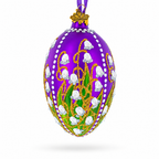 1898 Lilies Of The Valley In Purple Royal Egg Glass Ornament 4 Inches