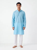 2084 - Light blue Kurta with white pajama