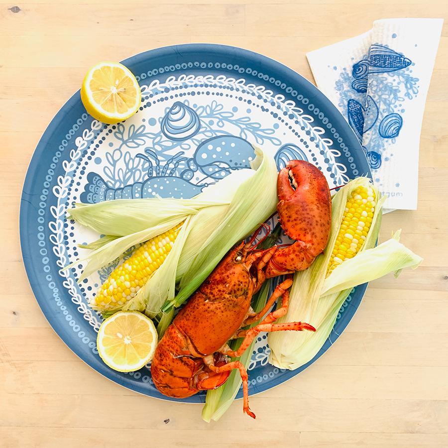 Lobster Tray, 15" round | Certified sustainable production Tray La Vie Bien Lobster Tray, 15" round | Certified sustainable production