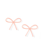 Lola Bow Earrings - Baby Pink