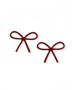 Lola Bow Earrings - Maroon