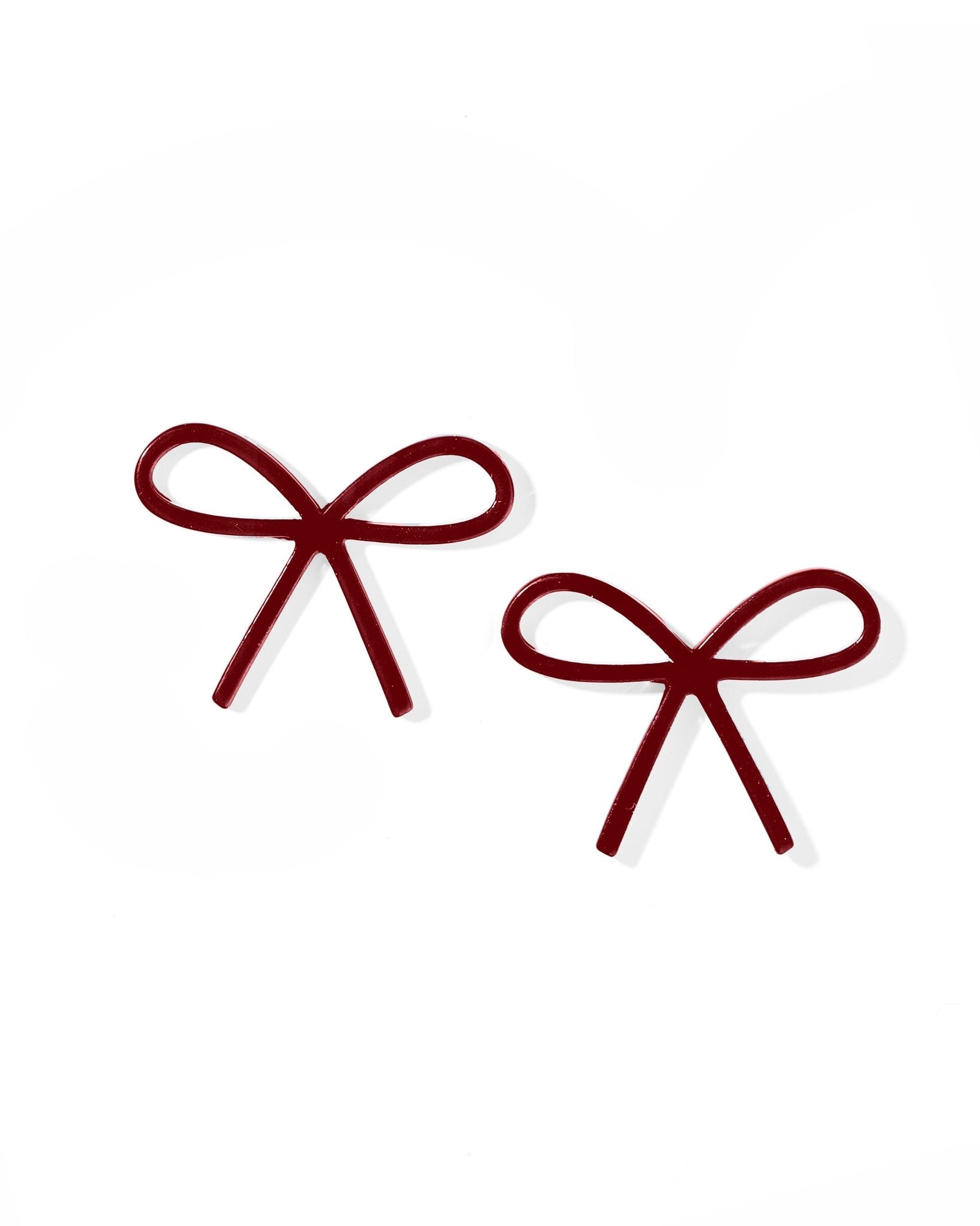 Lola Bow Earrings - Maroon