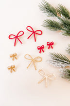 Lola Bow Earrings - Gold Glitter